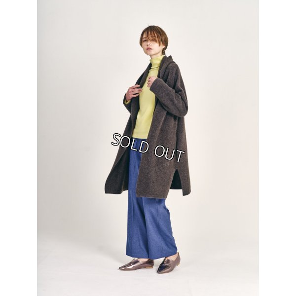 画像2: [PINETA]ニット ヤクフード付ロングカーディガン (2)