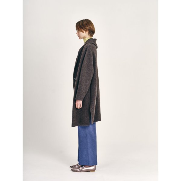 画像4: [PINETA]ニット ヤクフード付ロングカーディガン (4)