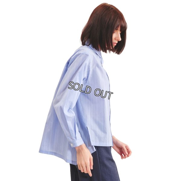 画像1: [PINETA]シャツ・ブラウス 後身頃ギャザー入りシャツブラウス (1)