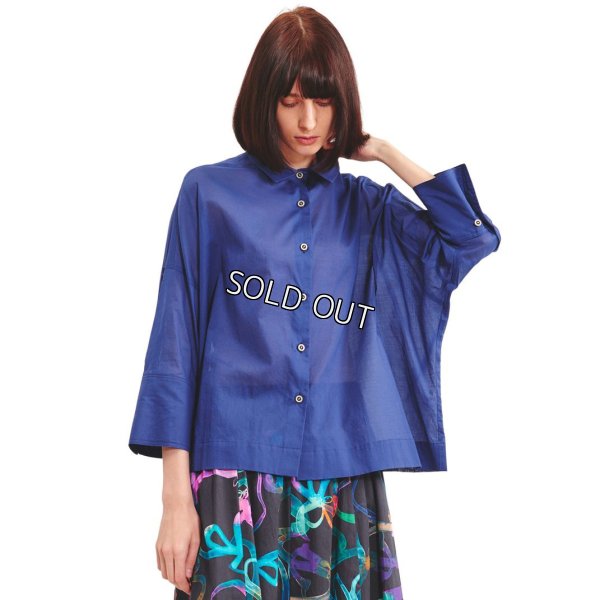 画像1: [PINETA]シャツ・ブラウス Ｂｉｇシルエットシャツ衿ブラウス (1)