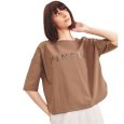 画像1: [PINETA]トップス・Tシャツ ＰＩＮＥＴＡ箔プリントショート丈ＰＯ/2月下旬配送 (1)