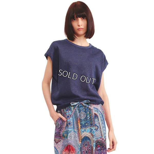 画像1: [PINETA]ニット ミドルゲージフレンチスリーブベスト (1)