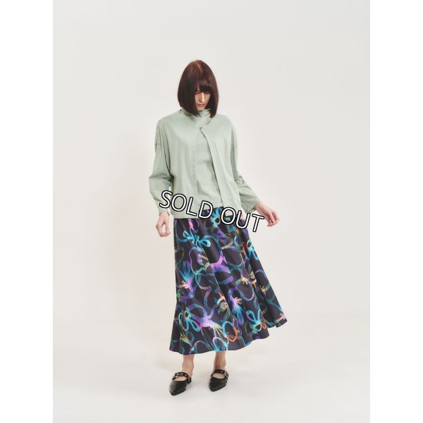 画像3: [PINETA]スカート 広巾リブ付フレアスカート (3)